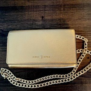 J.Crew Gold Leather Crossbody Bag